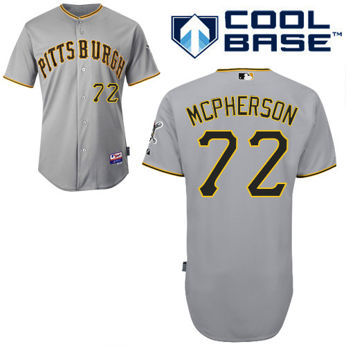 Kyle McPherson #72 Youth Baseball Jersey-Pittsburgh Pirates Authentic Road Gray Cool Base MLB Jersey